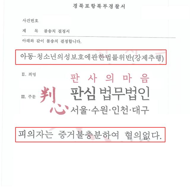 [불송치] 강제추행 | 학원 부원장이 수강생을 추행했다는 혐의로 고소된 사건, 객관적 증거 부족과 진술 신빙성을 소명해 혐의없음 불송치